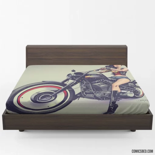 Wonder Woman Motorcycle DC Amazonian Ride Comic Fitted Sheet