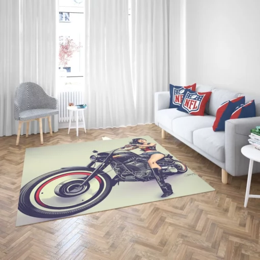 Wonder Woman Motorcycle DC Amazonian Ride Comic Rug 2