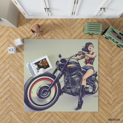 Wonder Woman Motorcycle DC Amazonian Ride Comic Rug