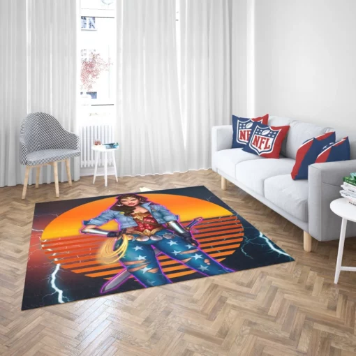 Wonder Woman Retro DC Iconic Heroine Comic Rug 2