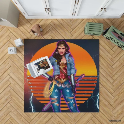 Wonder Woman Retro DC Iconic Heroine Comic Rug