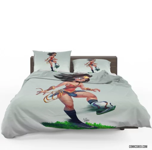 Wonder Woman Soccer Amazon Athlete Comic Bedding Set