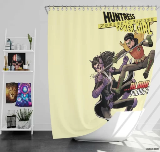 World Finest Dynamic Duo Feats Comic Shower Curtain