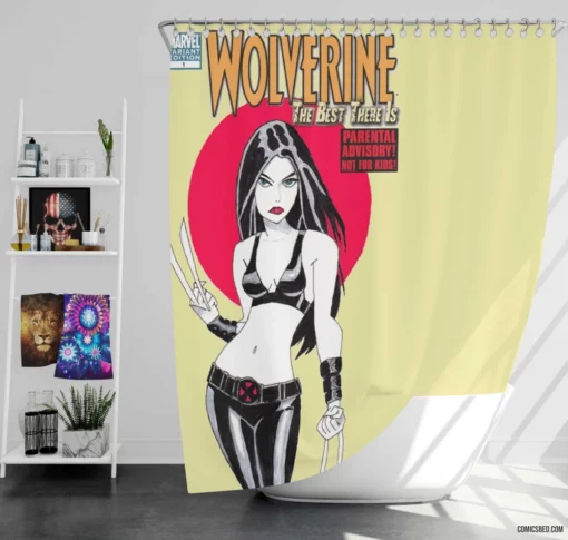 X-23 Cloned Hero Comic Shower Curtain