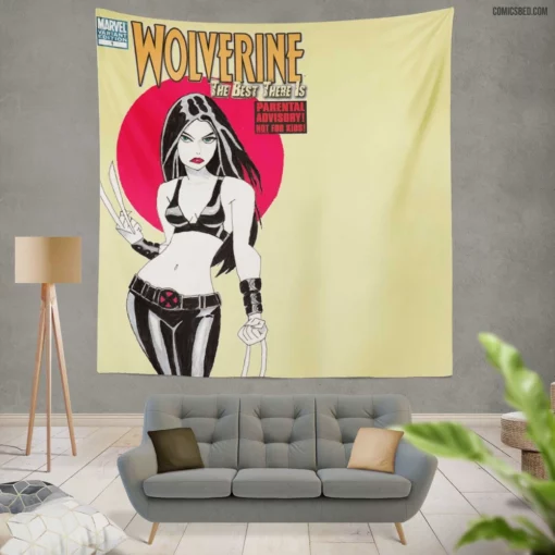 X-23 Cloned Hero Comic Wall Tapestry