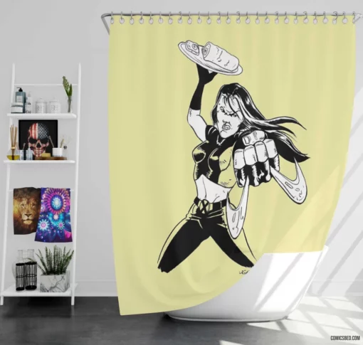 X-23 Feral Fighter Comic Shower Curtain