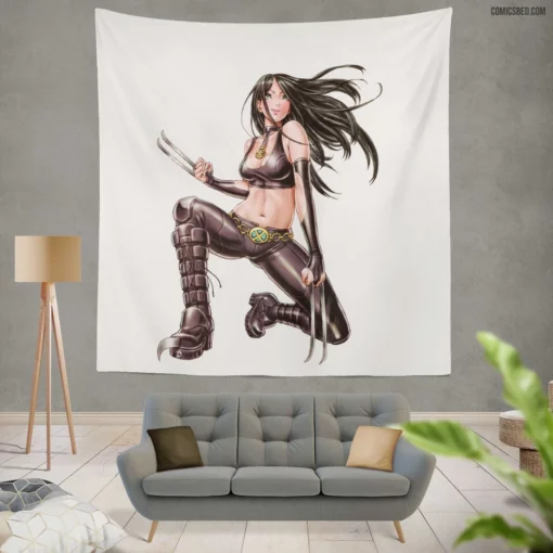 X-23 Marvel Ferocious Mutant Avenger Comic Wall Tapestry