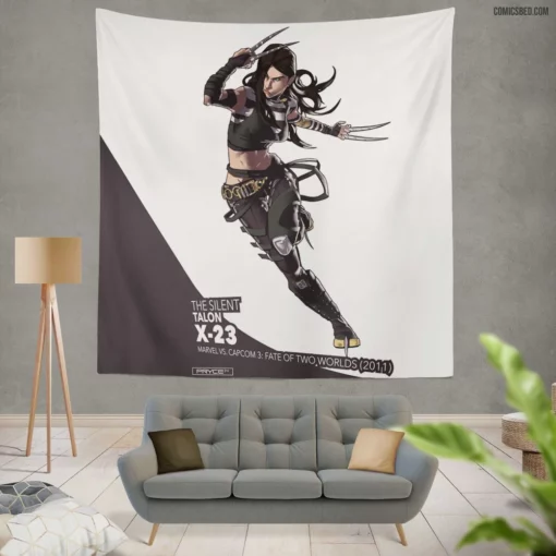 X-23 Marvel Ferocious Mutant Crusader Comic Wall Tapestry