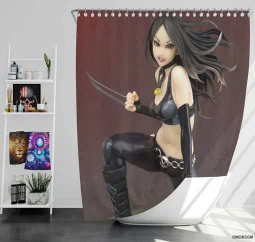 X-23 Marvel Mutant Warrior Comic Shower Curtain