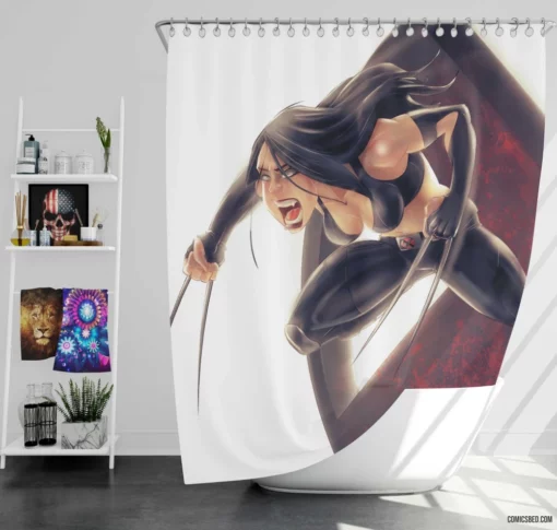 X-23 Mutant Warrior Comic Shower Curtain