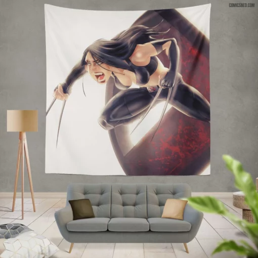 X-23 Mutant Warrior Comic Wall Tapestry