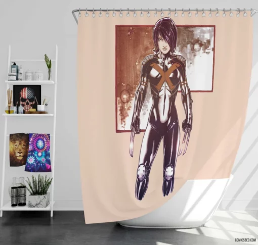 X-23 Unleashed Fury Comic Shower Curtain
