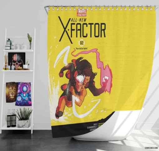 X-Factor Marvel Mutant Team Comic Shower Curtain