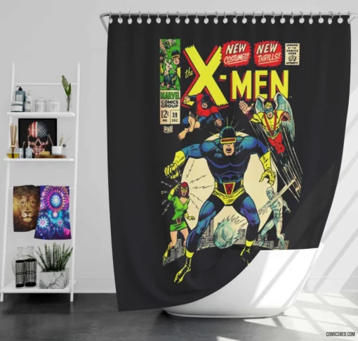 X-Men 39 Marvel Jean Grey Beast Angel Comic Shower Curtain