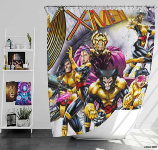 X-Men Marvel Comics Heroes Unite Shower Curtain