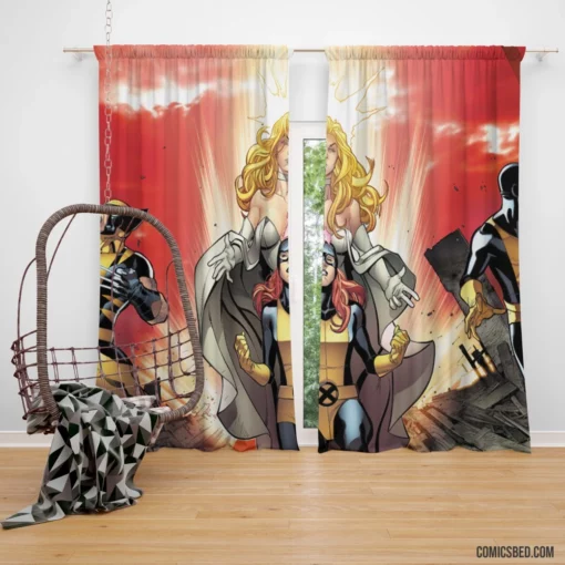 X-Men Marvel Telepathic Heroes Comic Curtain