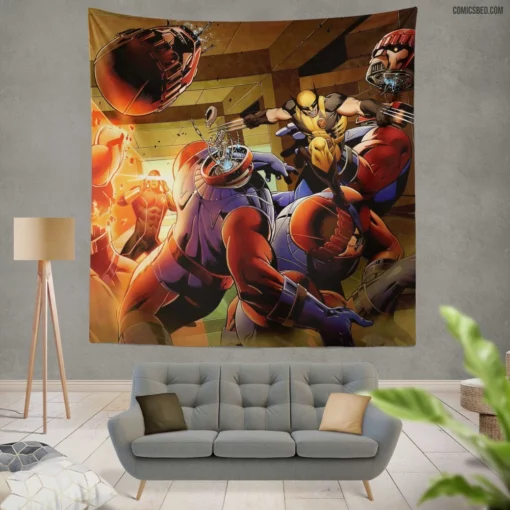 X-Men Schism - Cyclops and Wolverine Comic Wall Tapestry