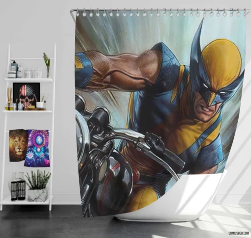 X-Men Wolverine Adamantium-Clad Adventures Comic Shower Curtain