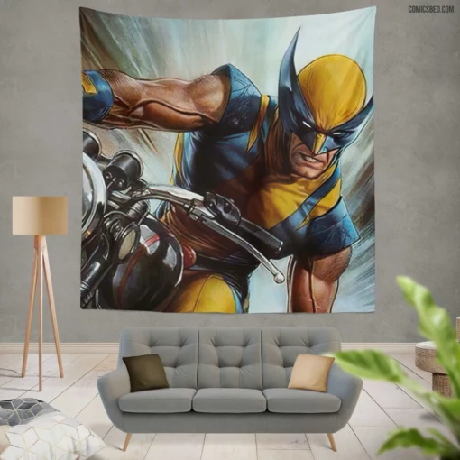 X-Men Wolverine Adamantium-Clad Adventures Comic Wall Tapestry