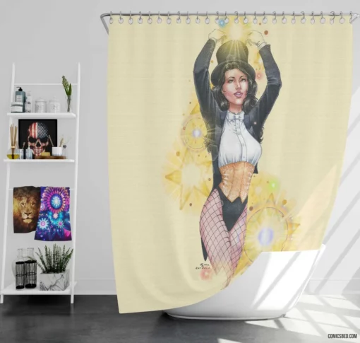 Zatanna Enigmatic Sorceress Comic Shower Curtain