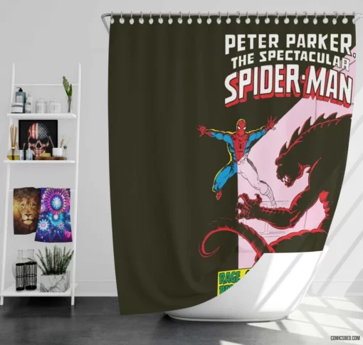 ebbed Spider-Man Marvel Swings into Action Comic Shower Curtain